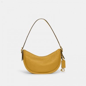 Coach Luna Shoulder Bag - Women's Shoulder Bags - Brass / Yellow Gold | FQZZ3452
