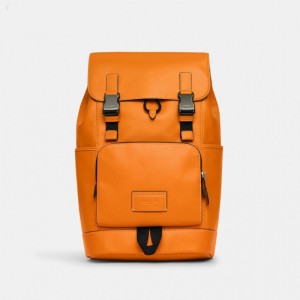 Coach Track Backpack - Men's Backpacks - Bright Mandarin | IKOU8707