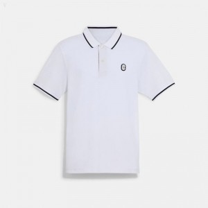 Coach Polo With Signature Details - Men's Tops - Bright White | RCQY2738