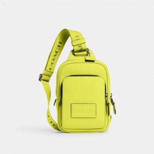 Coach Track Pack 14 - Men's Crossbody Bags - Bright Yellow | RNLC4322