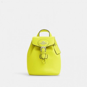 Coach Amelia Convertible Backpack - Women's Backpacks - Bright Yellow | SMPV5906