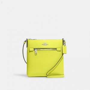 Coach Mini Rowan File Bag - Women's Crossbody Bags - Bright Yellow | PMRJ7374