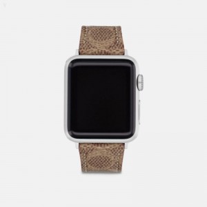 Coach Apple Watch® Strap,38 Mm And 40 Mm - Men's Watches - Brown | FCAE4481