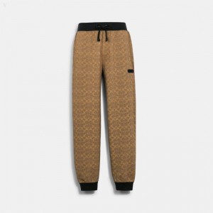 Coach Essential Joggers In Signature - Men's Jogger - Brown | GJHN4295