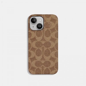 Coach Iphone 14 Case In Signature Canvas - Women's Accessories - Brown | XANC5948