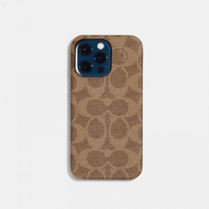 Coach Iphone 14 Pro Max Case In Signature Canvas - Women's Accessories - Brown | VATH5255