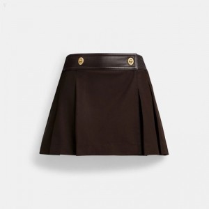 Coach Mini Skirt - Women's Skirts - Brown | NNEY2791