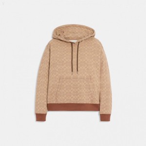 Coach Signature Shrunken Hoodie - Women's Hoodie - Brown | GQSU7881