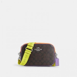 Coach Jamie Camera Bag In Colorblock Signature Canvas - Women's Crossbody Bags - Brown / Iris Multicolor | IGWI2662