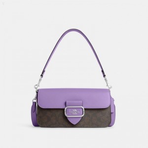 Coach Morgan Shoulder Bag In Signature Canvas - Women's Shoulder Bags - Brown / Iris | LVWL7150