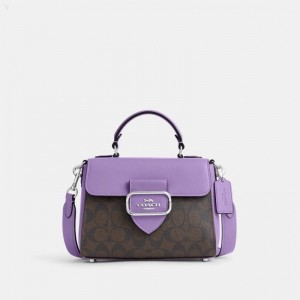 Coach Morgan Top Handle Satchel In Signature Canvas - Women's Satchel Bags - Brown / Iris | BPPT8517