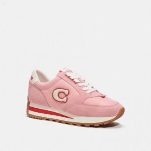Coach Runner Sneaker - Women's Sneakers - Bubblegum / Red | KGYY7089
