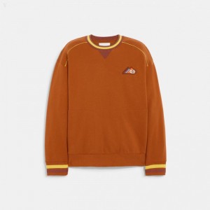 Coach Crewneck - Men's Tops - Caramel | YVIJ5469