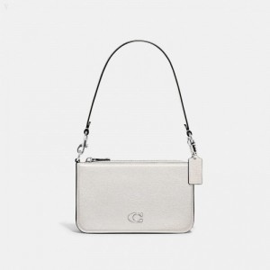 Coach Pouch Bag With Signature Canvas Detail - Men's Bags - Chalk | KCUE5327