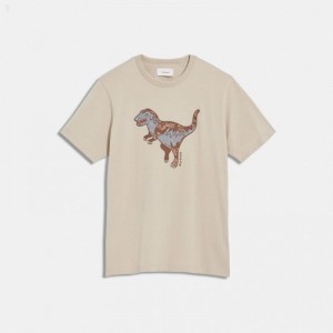 Coach Rexy T Shirt - Men's T Shirts - Chalk | HNOD0231