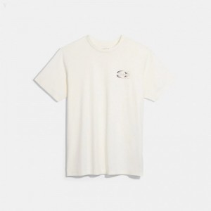 Coach Signature Gradient T Shirt - Men's T Shirts - Chalk | HEXG7112