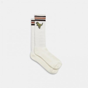 Coach Sport Calf Socks - Men's Socks - Chalk | PASV7341