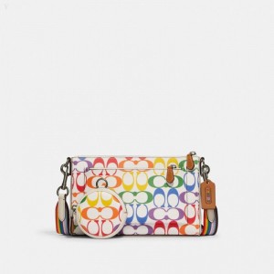 Coach Holden Crossbody In Rainbow Signature Canvas - Men's Crossbody Bags - Chalk Multicolor | LJRD9291