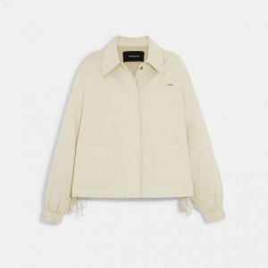 Coach Chore Jacket - Women's Jackets - Chalk | NEDP4985