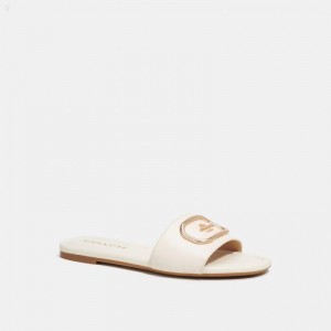 Coach Evy Sandal - Women's Sandals - Chalk | WPOQ6283