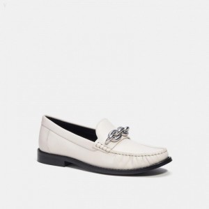 Coach Jess Loafer - Women's Flat Shoes - Chalk | KBRW5863