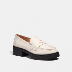 Coach Leah Loafer - Women's Flat Shoes - Chalk | OCAI0320
