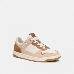 Coach C201 Low Top Sneaker - Women's Sneakers - Chalk / Beechwood | XGJA6041