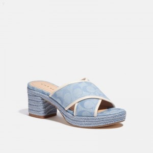 Coach Sloan Espadrille - Women's Espadrille - Chambray | QEOE7213
