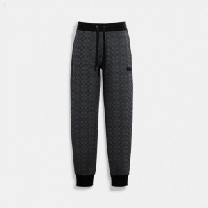 Coach Essential Joggers In Signature - Men's Jogger - Charcoal | GVEC8892