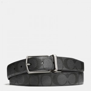 Coach Harness Buckle Cut To Size Reversible Belt,30 Mm - Men's Belts - Charcoal / Black | UWXD9863