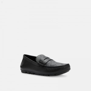 Coach Mott Driver - Men's Flat Shoes - Charcoal / Black | ESNM3453