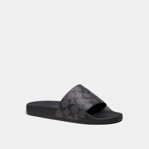 Coach Slide - Men's Sandals - Charcoal / Black | ADLX4514