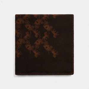 Coach Horse And Carriage Print Blanket Scarf - Men's Scarves - Chestnut | CUOE1969