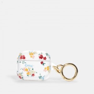 Coach Airpods 3 Rd Generation Case With Wildflower Floral Print - Women's Accessories - Clear / Red | VMDB2179