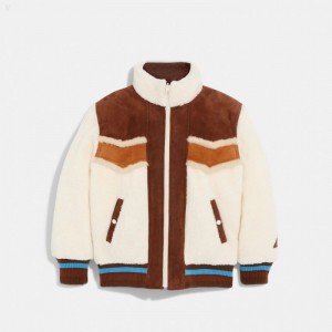 Coach Reversible Puffer - Men's Coats - Cream Multicolor | VHVF7798