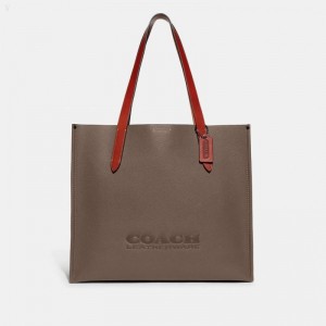 Coach Relay Tote - Men's Tote Bags - Dark Stone | VDDE9760