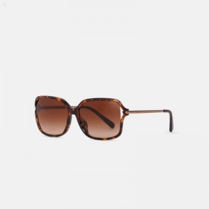Coach Metal Open Frame Sunglasses - Women's Sunglasses - Dark | QTMB2014
