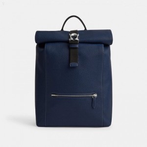 Coach Beck Roll Top Backpack - Men's Backpacks - Deep Blue | ECTQ0971