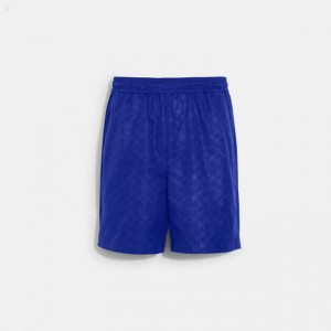 Coach Signature Swim Trunks - Men's Shorts - Deep Blue | IMQW9552