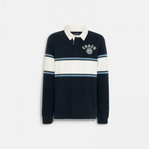 Coach Rugby Shirt - Men's Shirts - Deep Navy | YORJ6734