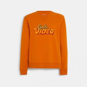 Coach Video Crewneck Sweatshirt - Men's Sweatshirt - Desert Sun | RYOL6646