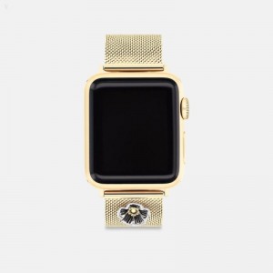 Coach Apple Watch® Strap,38 Mm,40 Mm And 41 Mm - Men's Watches - Gold | KSYO2974