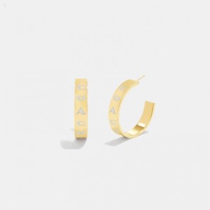 Coach Coach Pegged Hoop Earrings - Women's Jewelry - Gold | KIIO6229
