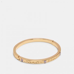 Coach Coach Stone Bangle - Women's Jewelry - Gold | YLIF4256