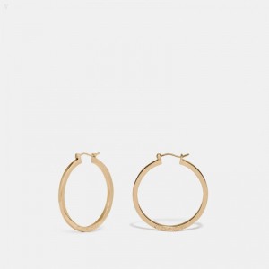 Coach Hoop Earrings - Women's Jewelry - Gold | AQLN9245
