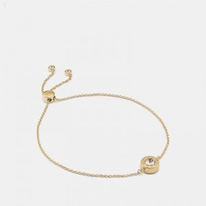Coach Open Circle Slider Bracelet - Women's Jewelry - Gold | UTAF1676