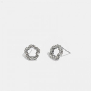 Coach Pavé Tea Rose Stud Earrings - Women's Jewelry - Gold | WCZJ7751