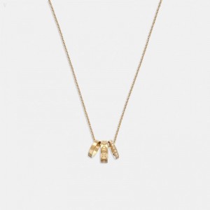 Coach Signature Rondell Necklace - Women's Jewelry - Gold | QVDV2232