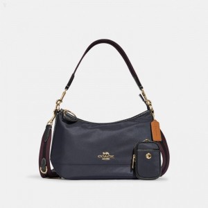 Coach Ellis Shoulder Bag - Women's Shoulder Bags - Gold / Black Multicolor | IAJZ2156