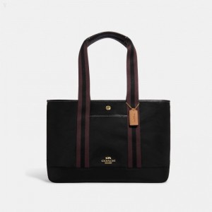 Coach Ellis Tote - Women's Tote Bags - Gold / Black Multicolor | BLVN6309